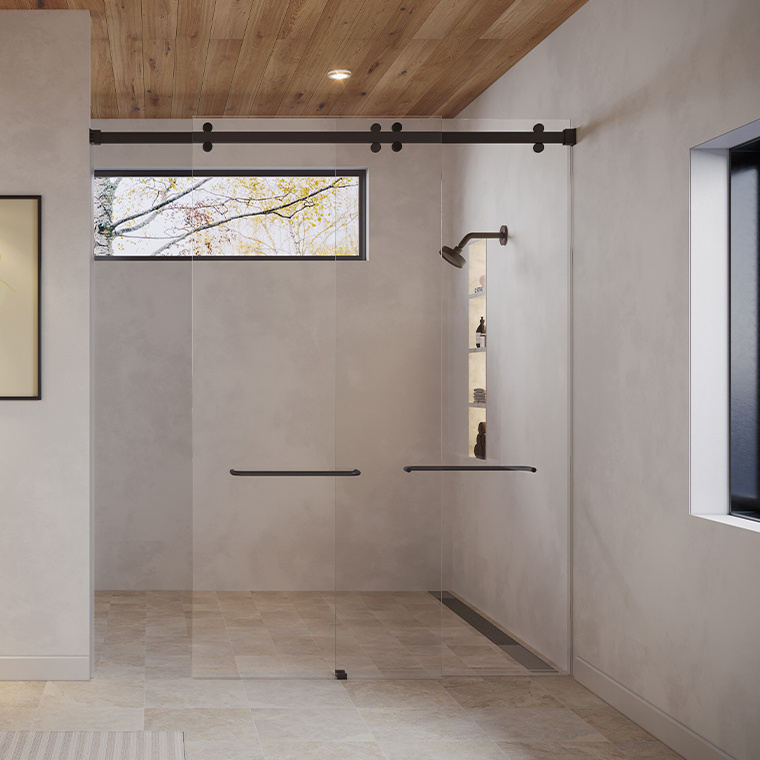 Brixen barn-style shower doors