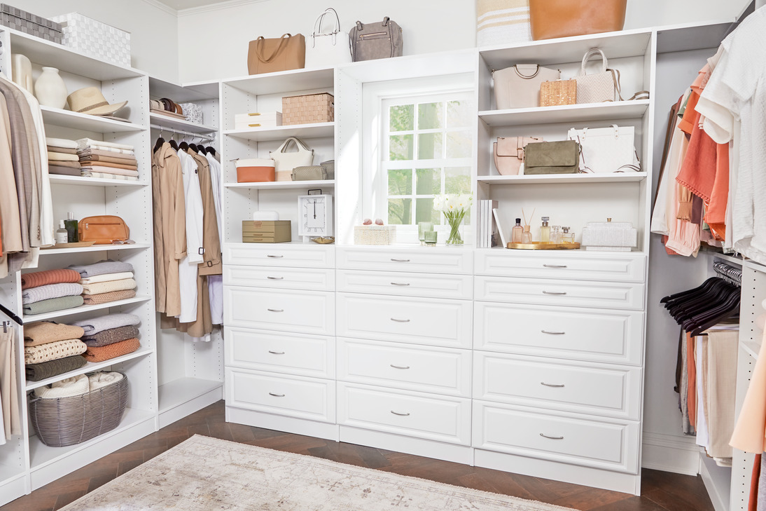 white laminate cabinets